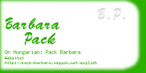 barbara pack business card